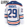 Børn NHL Edmonton Oilers Trøje 2024-25 Fanatics Premium Leon Draisaitl Hvid Udebane